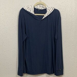 Two Blind Brothers Navy Hoodie Bamboo Lightweight Pullover. Size XL